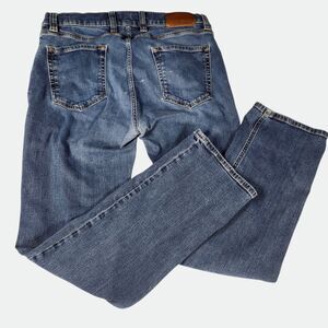 Tecovas Jeans Mens 36x32 Fits 34x31 Dark Blue SLIM Rugged Distressed Western